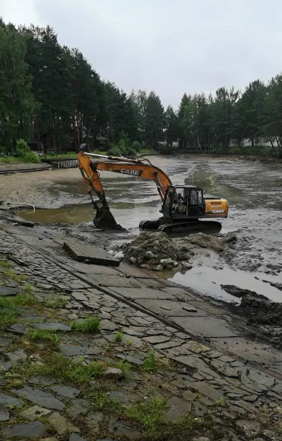 Очистка водоема от ила